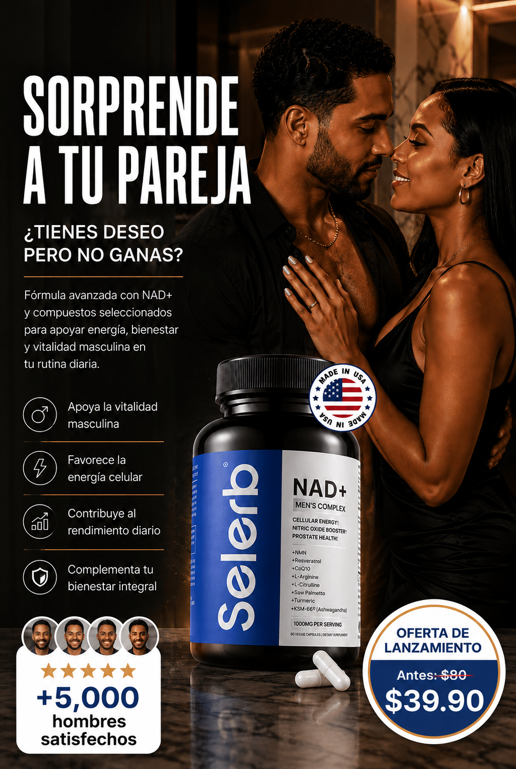 Suplemento Potenciador Masculino NAD+